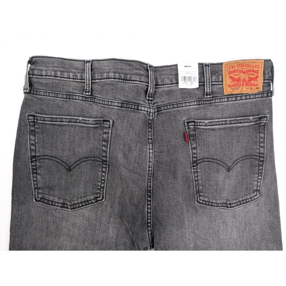 Levi's 510 Skinny‎ Fit Gray Distressed Paint Accent Jeans Men's Size 38x30 NWT